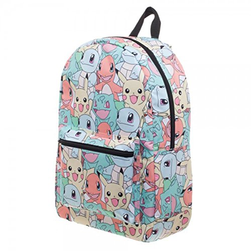 BIOWORLD Pokmon Pastel Kanto Starters All Over Print Backpack