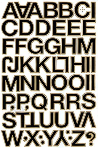 "10 Sheets" "1.2 Inches" Letters Sticker Decal Graphic Logo Sign Office Car Black Gold