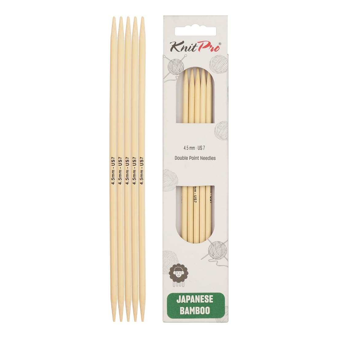 KnitPro Bamboo Double Pointed Needles 8" (20cm) | 4.50mm — image 1