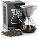Coffee Gator Pour Over Coffee Maker - 27oz High Heat Borosilicate Glass with Reusable Stainless Steel Filter, Drip Coffee Brewer Dripper Set Carafe, 800ml Clear
