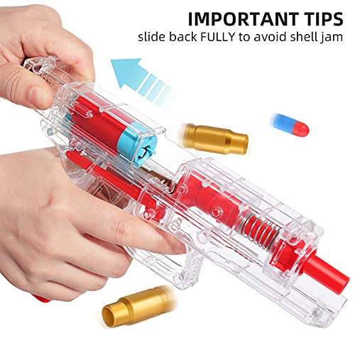 Shell Ejecting Toy Gun Soft Bullet Pistol with Magazine for Kids Clear ...