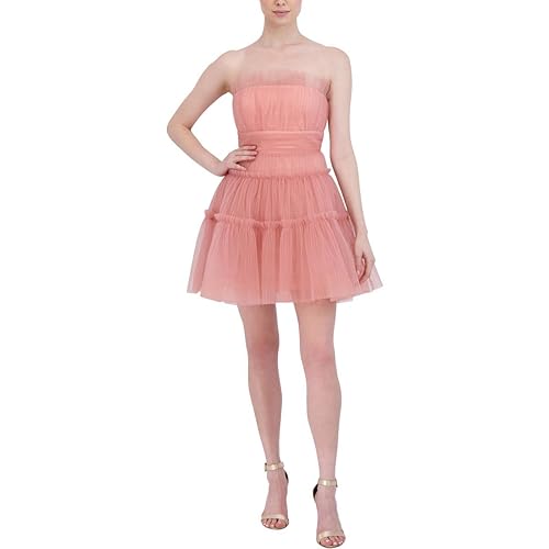 BCBGMAXAZRIA Women's Fit and Flare Sleeveless Short Evening Dress