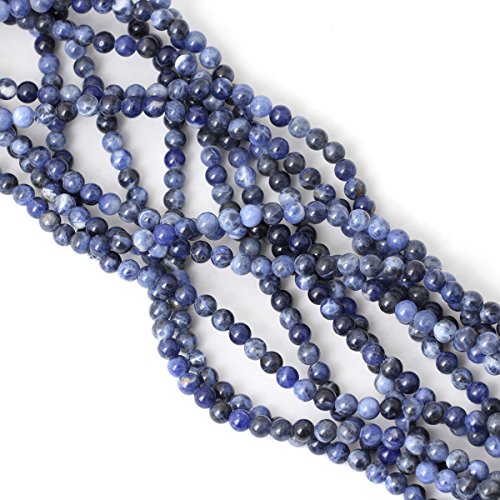 Qiwan 60PCS 6mm Blue Sodalite Natural Gemstone Loose Beads Round Crystal Energy Stone Healing Power for Jewelry Making 1 Strand 15" - Thumbnail 3