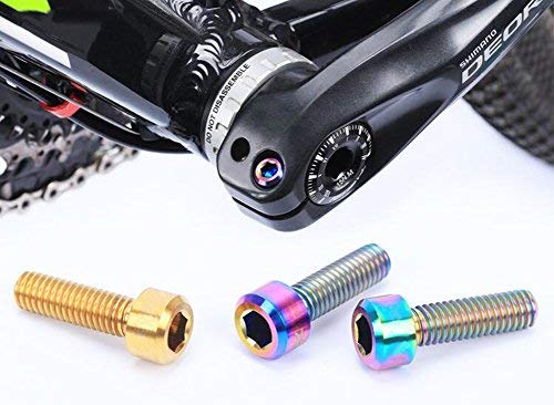 Bolts Screw With Washers Set For MTB Bike Bicycle Stem Bolts Screw Titanium Alloy M5 x 18mm Tapered Washer Head Bike Stems & Parts 6pcs (rainbow) - Thumbnail 4