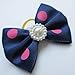 Chenkou Craft Random of 100pcs Puppy Yorkie Dog Hair Bow with Rubber Band Rhinestone Pet Grooming Products Mix Colors Varies Patterns Pet Hair Bows Dog Accessories
