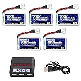 URGENEX 3.7V Lipo Battery 600mah 1S 5PCS Drone