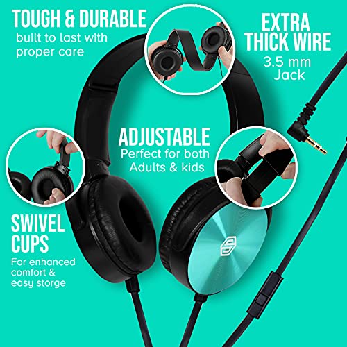 Sonitum Bulk Kids Headphones For School With Microphones - 5-Pack...