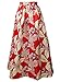 Lovezesent Women's African Floral Printed High Split Maxi Skirt Large Red