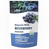 Organic Wild Blueberry Powder, Wild-Crafted from Nordic Forests, 100% Whole Fruit Bilberry, 35-day Supply, 6 oz, Freeze-Dried and Powdered Wild Blueberries, High in Anthocyanins, Free Recipe Book