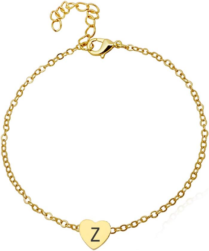 SENFAI Tiny Heart Bracelet 26 Initial Letter Ethnic Bohemian Personalized Gift (Z1)