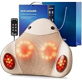 UieSian Asdys Back Massager with Heat | 4D Shiatsu Kneading, Deep Tissue for Neck Shoulder Leg Back, Portable Rechargeable Cordless, For Home Office Sofa Bed