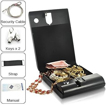 Portable Biometric Fingerprint Digital Safe Box LockBox For Handguns and Valuables