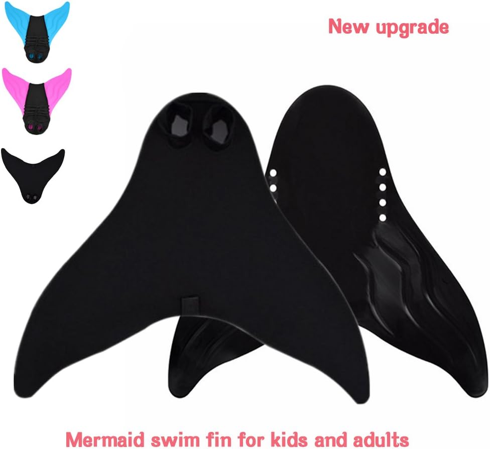 GOALUKK Mermaid Tails for Swimming with Monofin Training Diving Swim Fin for Kids and Adults(Pink Blue Black)