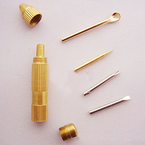 4Pcs Ear Picker, Copper Earwax Remover Ear Cleaner Stick Tool Ear Cleaner Pick Set(36.5mm*6.4mm,Gold)