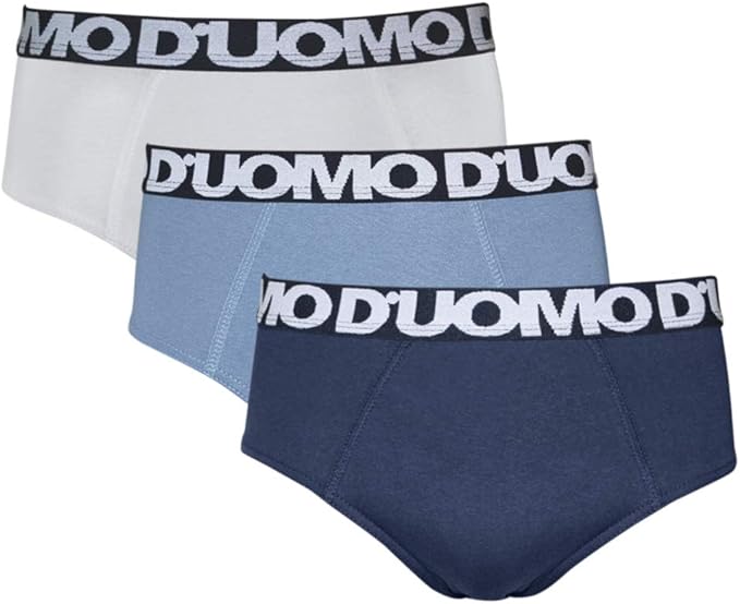 Kit com 3 Cuecas Slip Algodão, Duomo, Masculino