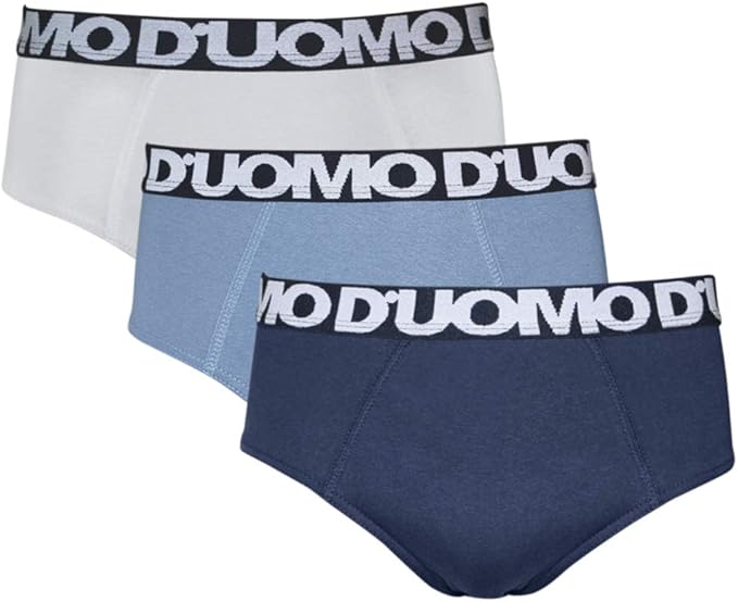 Kit com 3 Cuecas Slip Algodão, Duomo, Masculino 