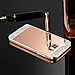 Creazy Rhinestone Metal Frame PC Mirror Back Case Cover For Samsung Galaxy S7 Edge (Rose Gold)