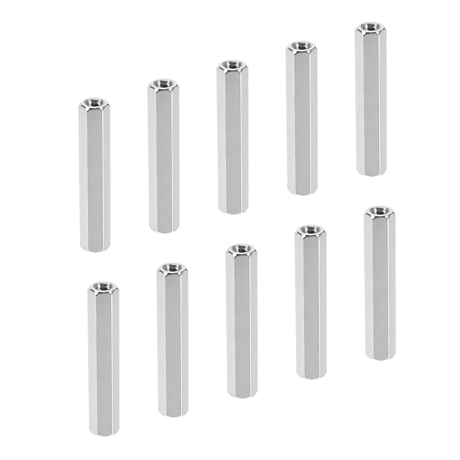 YOKIVE 10 Pcs M4 Spacers, Brass Hex PCB Standoffs Nuts, Keep Height Consistent, Great for Motherboard, Circuit Board, Electronics (Silver Tone, 35mm)