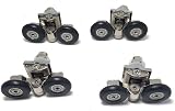 Linwnil 4x Double Shower Door Rollers 25mm Twin Wheel Zinc Alloy Height view 7