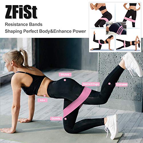 ZFiSt Booty Band, Fabric Resistance Bands for Leg Butt,Thigh Workout Bands for Women, Hip Glute Bands Fitness Exercise Bands for Squat Pilate Yoga, 3 Resistance Bands Long 1 Pull Up Bands