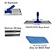 The Everywhere 9X5 Inch Mini Mop kit is a Commercial Grade Microfiber Wet or Dry Mop with 2 no Bonnet but Velcro Microfiber Pads and an Extending Pole that Stretches From 42 to 72 Inches.