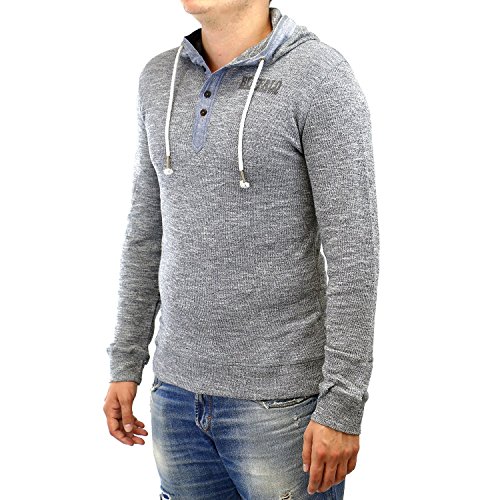 Long Sleeve Hooded Waffle Henley Shirt 