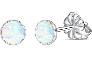 Limerencia G23 Pure Titanium Hypoallergenic Earrings | Minimalist Opal Stud Earrings | F136 Implant Grade | Suitable for Sensitive Ears Delicate Jewelry