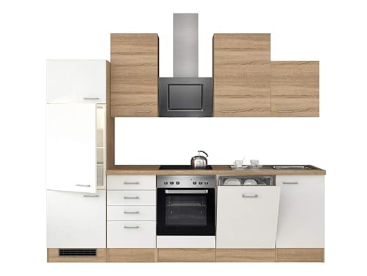 Smart Möbel Salerno - Bloque de Cocina (280 cm, Roble Sonoma, con ...