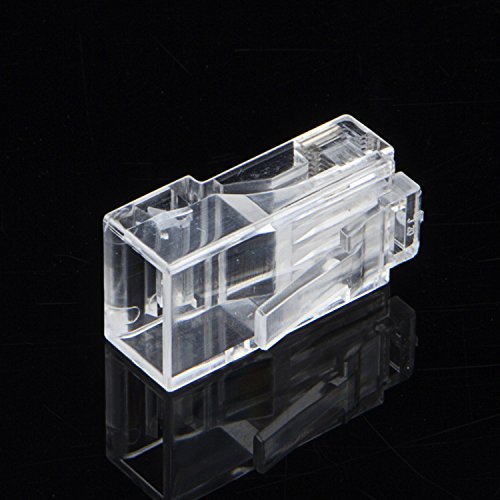CableCreation 100-PACK Cat 6 RJ45 Connector, UTP Network Plug For Solid Wire and Standard Cable, Transparent