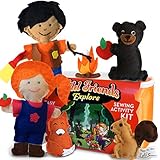 Bryte Kids Sewing Kit and Animal Crafts - Fun DIY Kid Craft Sew Kits and Art Projects for Girls and Boys All Ages - 120 Piece Set for Beginners