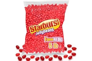 GEEOOLLAH Fave Reds Jellybeans – Convenient 5lb Bulk Jelly Candy – Holiday Treats for The Entire Family – Perfect Stocking Stuffer for This Festive Season