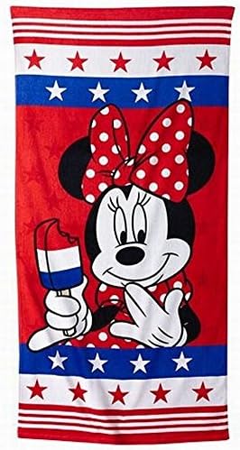 Disney Minnie Mouse Beach Towel by Jumping Beans 28" x 58" Red/White/Blue