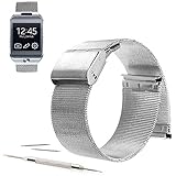 22mm Mesh Stainless Steel Milanese Loop Replacement Watch Band For Samsung Gear 2, Gear Neo, Gear Live (YESOO Retail Packaging - 180 Days Warranty) (Loop Silver)