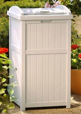 Outdoor Trash Bin Hideaway - Resin, Taupe