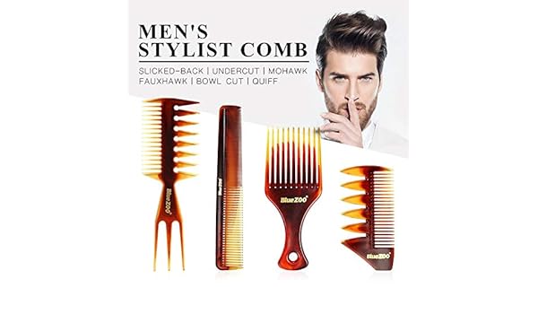 4 Piezas de estilistas peinadores para Peinados Profesionales Peinados para Hombres Peinados con Aceite para Barba peluquer/&iacute;a Dientes Peine para peinadores para Todos los Estilos de Cabello