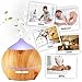 Mulcolor Essential Oil Diffuser, 250ml Aromatherapy Diffuser for Essential Oils, Aroma Oil Diffuser Humidifier, Ultrasonic Diffuser Wood Grain, Waterless Auto Shut Off, 7 Colors Light