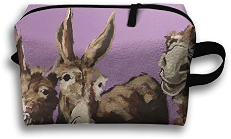 Donkey Painting Travel Bag Toiletries Bag Phone Coin Purse Cosmetic Pouch Pencil Case Tote Multifunction Organizer Storage Bag
