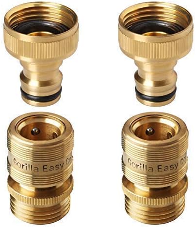 Amazon Com Gorilla Easy Connect Garden Hose Quick Connect Fittings Inch Ght Solid Brass Garden Outdoor