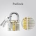 3pcs Transparent Lock Set Sopoby Crystal Keyed Padlock + Cylinder Lock + Blade Lock, Clear Locks
