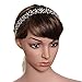BABEYOND Crystal Bridal Headband Headpiece Wedding Headpiece for Bride Wedding Bridal Hair Accessories with Ivory Satin Ribbon Silver Tone