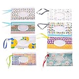 8 Pieces Wet Wipe Pouch Baby Wipe Case Holder Dispenser Refillable Moist Diaper Wet Wipe Clutch Strap Bag Wipes Container (No Wipes in It), 8 Assorted Styles