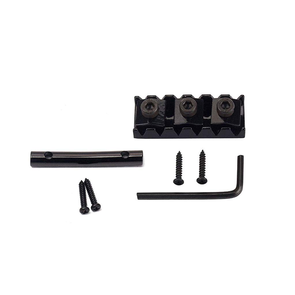 Alnicov 42mm Guitar Strings Locked Nut,with Wrench Screw,for Floyd Rose Tremolo Bridge,Black