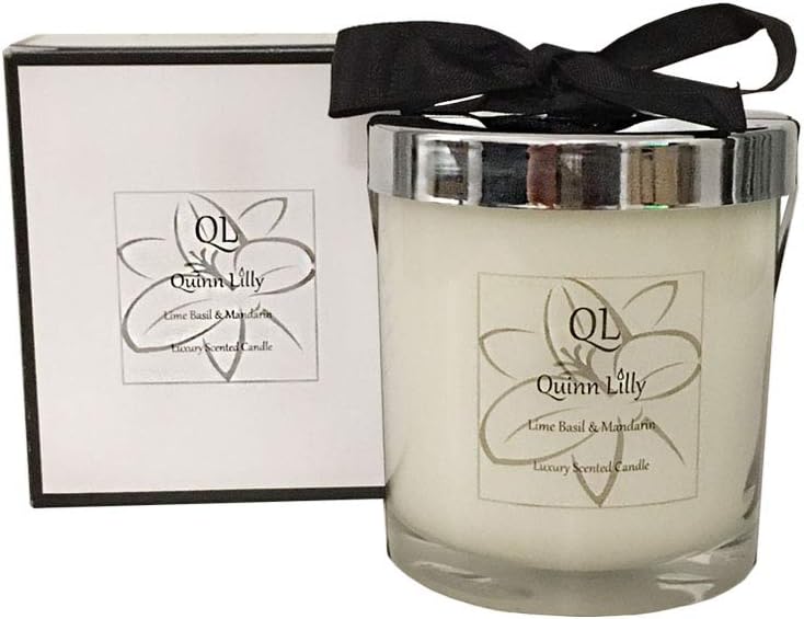 Lime Basil and Mandarin Candle - Scented Luxury Candle - Best for Relaxation and Aromatherapy - Perfect Candle Gift with 45 Hours Burn Time