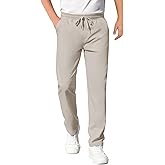 Haloumoning Boys School Uniform Chino Pants Kids Youth Drawstring Elastic Waist Twill Pants with Pockets 5-14 Years