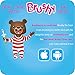 MAM Massaging Baby Toothbrush, Gum Cleaner and Massager with Brushy The Bear Character, Interactive App, for Boys 3+ Months, Blue