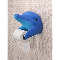 YOURNELO Creative Ocean Shark Dolphin Wall-Mounted Roll Paper Holder for Toilet or Kitchen (Dolphin Blue)