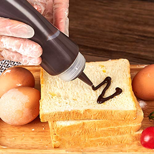 image for Bekith 12 pack 12 Oz Plastic Squeeze Condiment Bottles with Twist On C