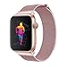 INTENY Band Compatible with Apple Watch 38mm 40mm, Milanese Sport Loop, Stainless Steel Mesh Strap, Compatible with iWatch Series 4, Series 3, Series 2, Series 1 (38MM 40MM, Rose Pink)