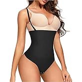 ShaperQueen102A Thong - Women Shapewear Panty Bodysuit High-Waisted Tummy Control Sexy Faja Girdle Cincher Body Shaper