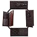 Men's Business Genuine Cowhide Leather Crocodile Embossing Long Bifold Wallet